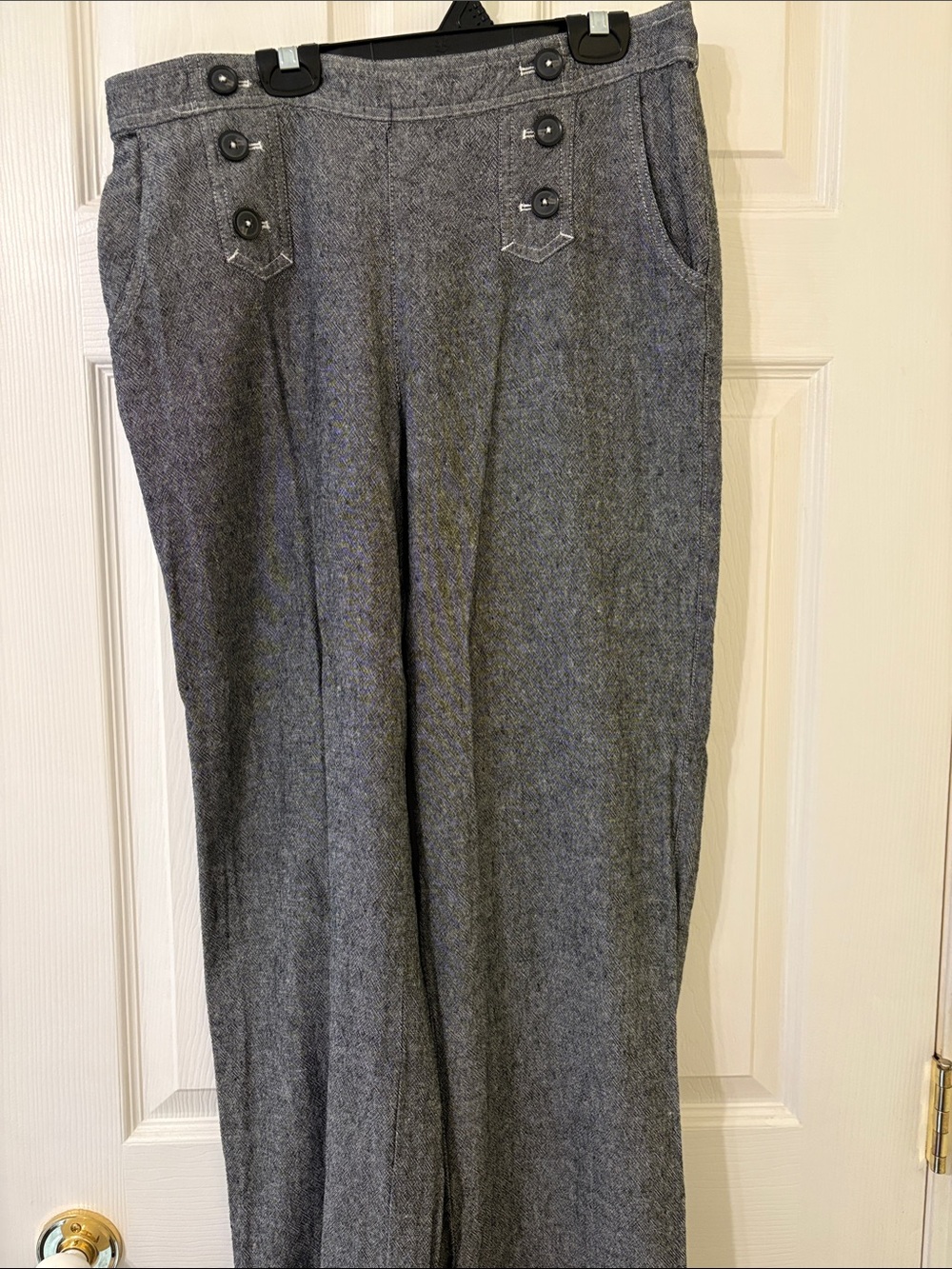 Maurices Gray Straight-Leg Dress Pants with Button Trim